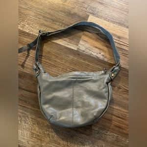 Vtg. Berman’s Gray Leather Shoulder Hobo Bag